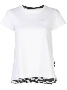 Sacai pleated zebra back T-shirt