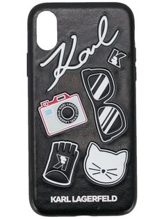 Karl Lagerfeld чехол для iPhone X 3d Rubber Pins