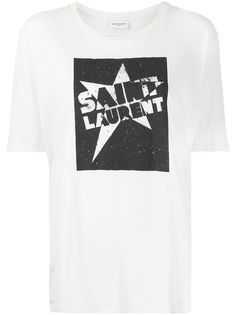 Saint Laurent футболка оверсайз с логотипом