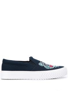 Kenzo tiger-embroidered slip-on trainers