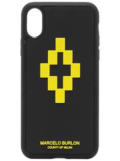 Marcelo Burlon County Of Milan black and yellow 3D cross Iphone XS case