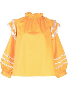 Cynthia Rowley топ Elia с вышивкой и фестонами