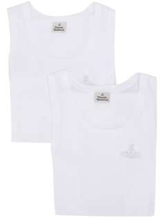 Vivienne Westwood Anglomania two pack logo tank tops