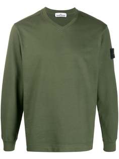 Stone Island v-neck long-sleeve sweatshirt