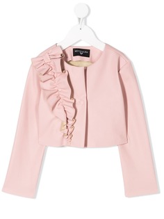 Monnalisa ruffle trimmed fitted jacket