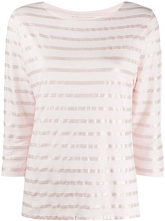 Majestic Filatures metallic breton striped linen blend T-shirt