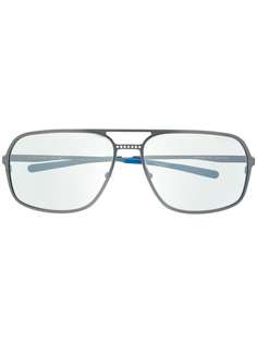 Montblanc matte-finish aviator-frame sunglasses