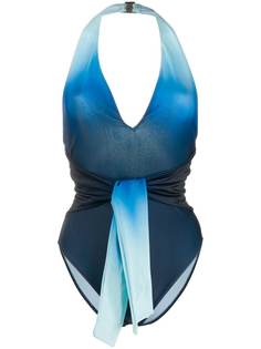 Jonathan Simkhai deep V-neck tie waist swimsuit