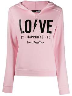 Love Moschino Love print hoodie