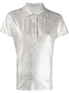 Majestic Filatures metallic marl linen blend polo shirt