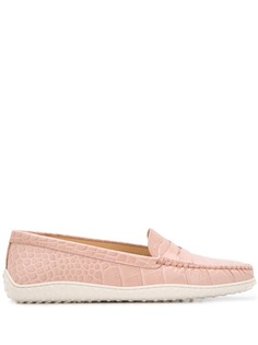 Tods crocodile-effect penny loafers Tod`S
