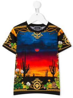 Young Versace desert print cotton T-shirt