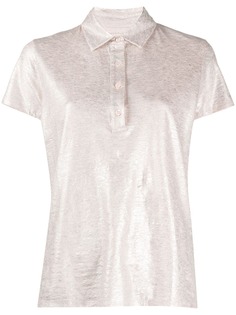 Majestic Filatures metallic marl linen blend polo shirt