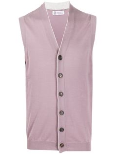 Brunello Cucinelli fine knit buttoned waistcoat