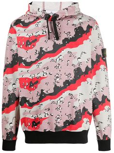 Stone Island abstract print hoodie
