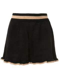 Suboo Mimi ruffled-knit shorts