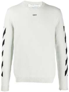 Off-White DIAG OFF CREWNECK LIGHT GREY BLACK