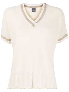 Lorena Antoniazzi striped trim knitted top