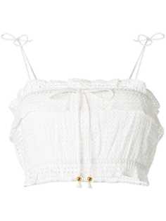 Suboo Edie ruffle lace crop top