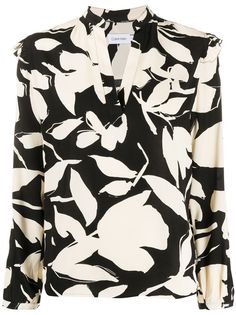Calvin Klein блузка с абстрактным цветочным принтом