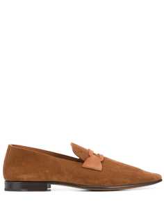 Moreschi suede flat-front loafers