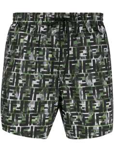 Fendi camouflage FF print swim shorts
