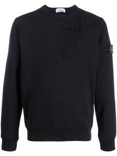 Stone Island logo patch cotton sweatshirt