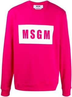 MSGM logo print crewneck sweatshirt