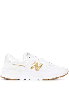 New Balance кроссовки с эффектом металлик и нашивкой-логотипом