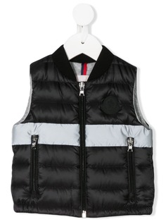 Moncler Kids стеганый жилет с вышитым логотипом