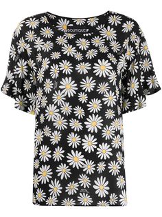Moschino блузка свободного кроя с цветочным принтом