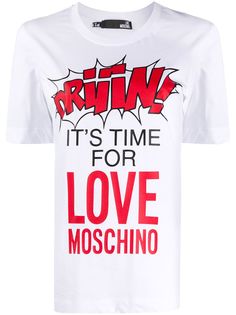 Love Moschino logo slogan short-sleeve T-shirt