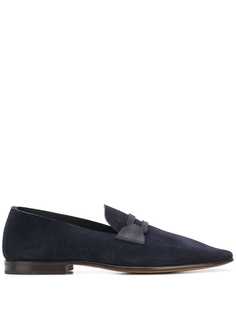 Moreschi suede flat-front loafers