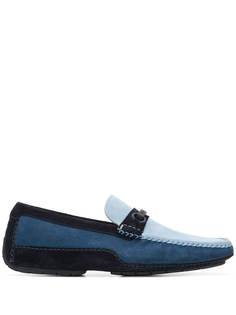 Moreschi colour-block suede driver loafers