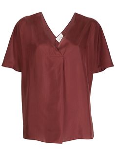 Alysi short-sleeved silk blouse