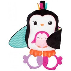 Развивающая игрушка BRIGHT STARTS "Пингвинчик", с прорезываетелями, цвет: белый, черный