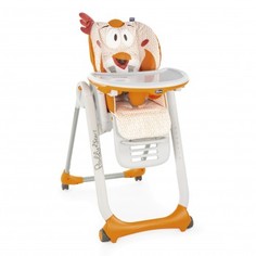 Стульчик для кормления Chicco Polly 2 Start "Цыпленок", цвет: серый, оранжевый