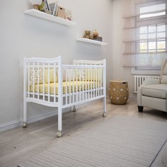 Кроватка на роликах Papaloni Fiore 120×60 см, белый