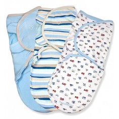 Конверты на липучке SwaddleMe, голубой, S/M, 3 шт. Summer Infant