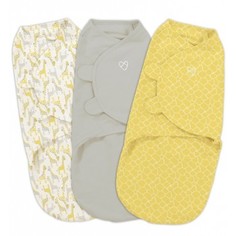 Конверты на липучке SwaddleMe, желтый, S/M, 3 шт. Summer Infant