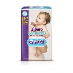 Подгузники LIBERO Comfort Maxi BaRu (4) 7-14 кг, 80 шт.