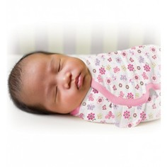 Конверт на липучке Summer Infant Swaddleme Цветочки, размер S/M, цвет: розовый