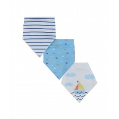 Слюнявчики-банданы "Лодка и рыбки", 3 шт. Mothercare