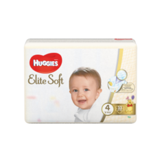 Подгузники Huggies Элит Софт 4 (8-14кг), 33 шт.
