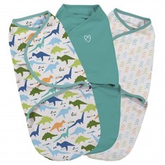 Конверт на липучке Summer Infant Swaddleme, 3 шт., размер S M, Origami Dino