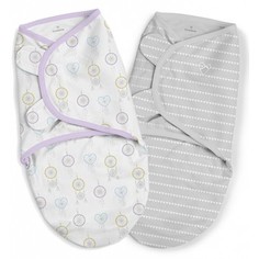 Конверт на липучке Summer Infant SwaddleMe Organic Day Dreamer, S/M, 2 шт., сиреневый