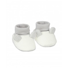 Носочки-пинетки вязаные, белый и серый Mothercare