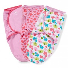 Конверт на липучке Summer Infant Swaddleme, S/M, 3шт., розовый