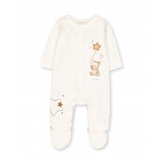 Комбинезон велюровый "Мишка со звездой", кремовый Mothercare
