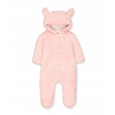 Комбинезон плюшевый на хлопковой подкладке "Зайчик", розовый Mothercare